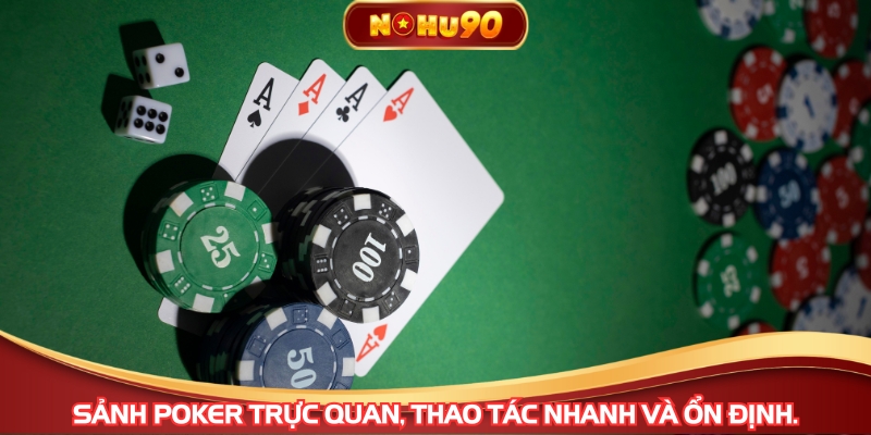 Sảnh Poker trực quan, thao tác nhanh và ổn định.